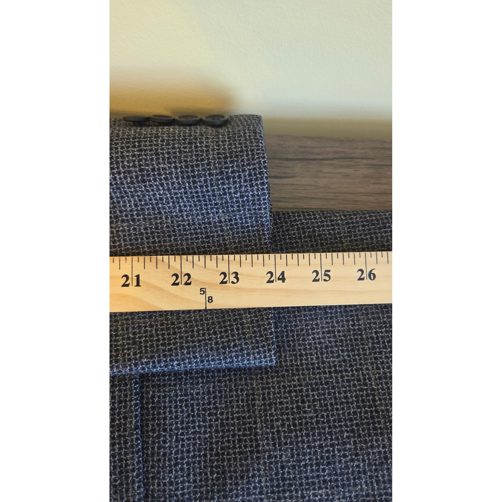 Hickey Freeman Canterbury Grey Micro Check Blazer Mens 43R Wool Cashmere Vtg - Picture 7 of 11